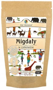 MIGDAŁY W CZEKOLADZIE 100G PIĘĆ PRZEMIAN BEZ CUKRU