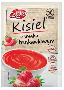 Kisiel o smaku truskawkowym bez cukru Celiko