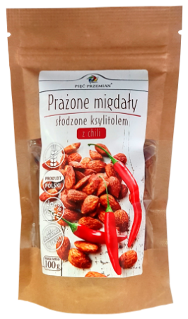 PIĘĆ PRZEMIAN prażone migdały z ksylitolem i chilli 100 g.png