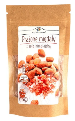 PIĘĆ PRZEMIAN prażone migdały z solą himalajską 100 g.png