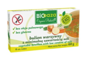 BULION WARZYWNY Z MINIMALNĄ ZAWARTOŚCIĄ SOLI BEZGLUTENOWY BIO 60 g