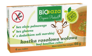 BULION WOŁOWY KOSTKA ROSOŁOWA BEZGLUTENOWA BIO 66 G