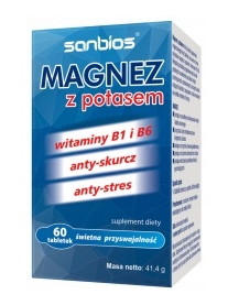 SANBIOS MAGNEZ Z POTASEM WIT B1 B6 60 TAB NA SKURCZ