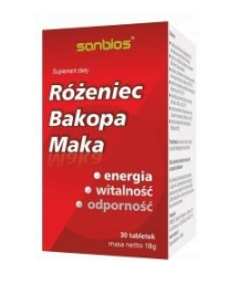 SANBIOS RÓŻENIEC BAKOPA MAKA WITALNOŚĆ ENERGIA 30 TAB