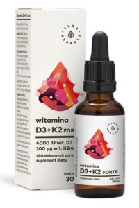 WITAMINA K2 MK-7 + D3 FORTE AURA HERBALS krople 30ml