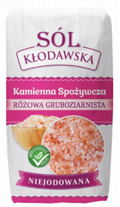 SÓL KŁODAWSKA KAMIENNA RÓŻOWA NIEJODOWANA GRUBA 1 kg