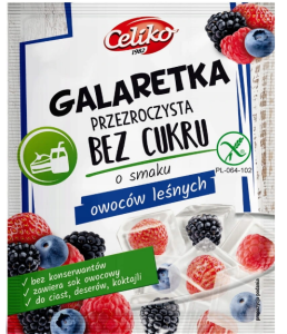 GALARETKA PRZEZROCZYSTA BEZ CUKRU BEZGLUTENOWA OWOCE LEŚNE 14 G