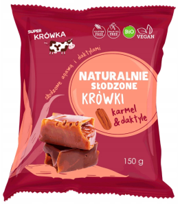 Bio krówki bezmleczne słodzone agawą daktyl150g