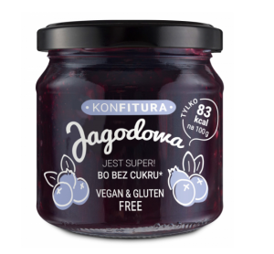 Devaldano konfitura jagodowa bezglutenowa bez dodatku cukru 190 g